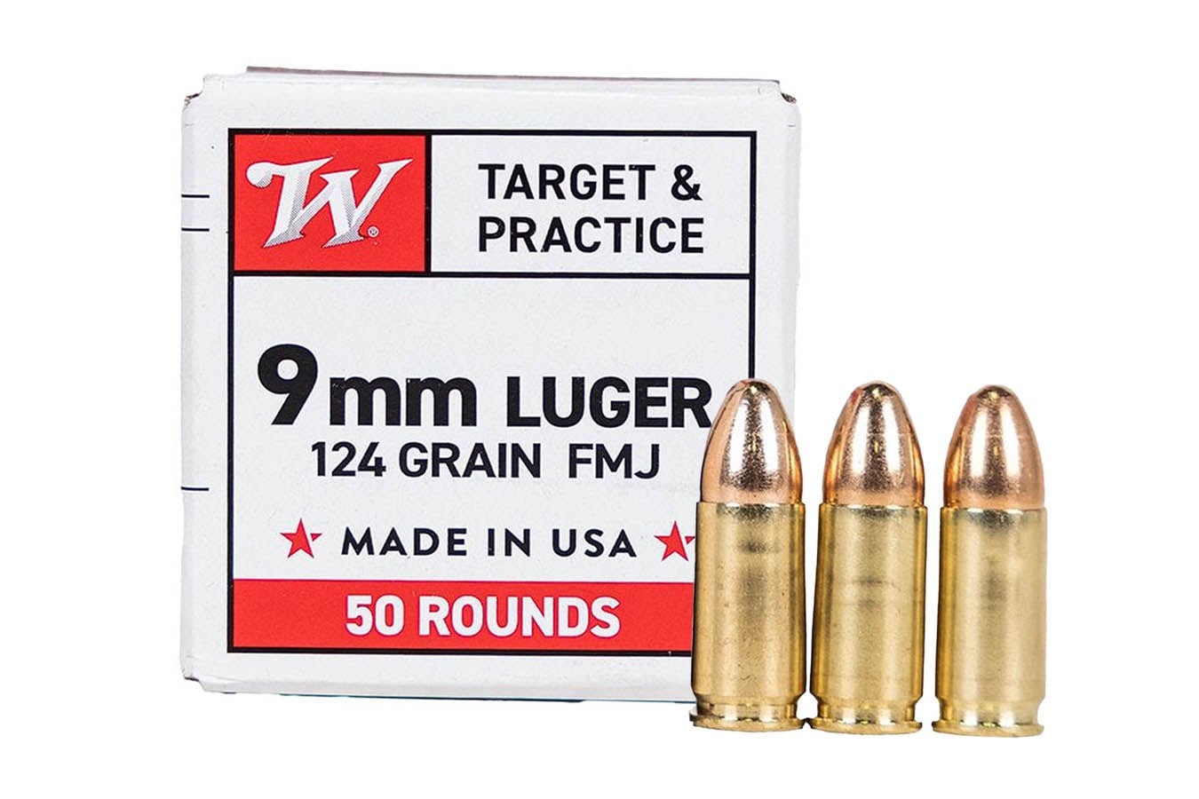 Winchester 9mm 124gr FMJ Target And Practice 50/Box